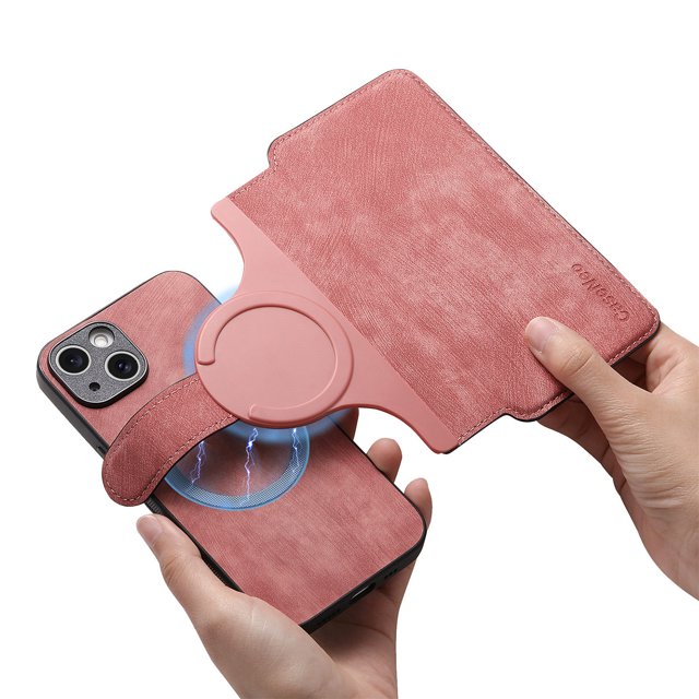 Innovative Magnetic Magsafe 2 - in - 1 Detachable Structure Mobile Phone Case for iphone 16 Series (pink,iphone 13 Pro)