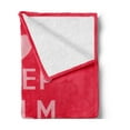 thumbnail image 2 of Keep Calm Soft Flannel Fleece Throw Blanket, Love Me Saint Valentine's Day Theme Phrase of Love for Romantic Couples, Cozy Plush for Indoor and Outdoor Use, 60" x 80", Scarlet Pale Pink, by Ambesonne, 2 of 5