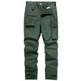 thumbnail image 6 of SOOMLON Men's Business Casual Pants Pocket Casual Pants Multi Overalls Pants Elastic Training Trousers Sports Pants Green M, 6 of 9