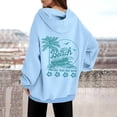 thumbnail image 2 of Women's Oversized Hoodie Sweatshirt Life's a Beach Graphic Print Cozy Pullover with Kangaroo Pocket Pink, 2 of 5