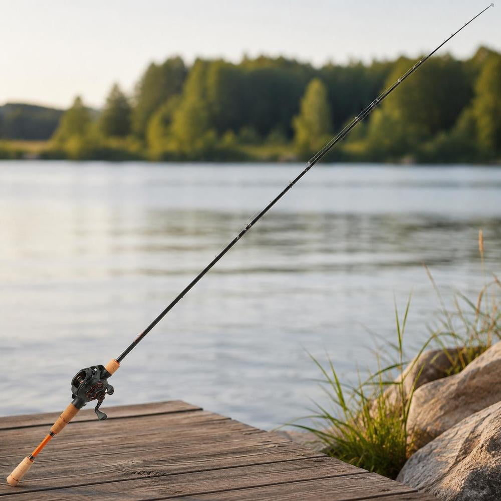 Baitcasting Rod and Reel Combo Im7 Carbon Fiber 7 Ft 7+1 BB 7.0:1 Gear Ratio for Bass Fishing