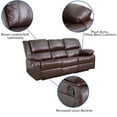 thumbnail image 6 of Emma + Oliver Brown LeatherSoft Sofa with Two Built-In Recliners, 6 of 12