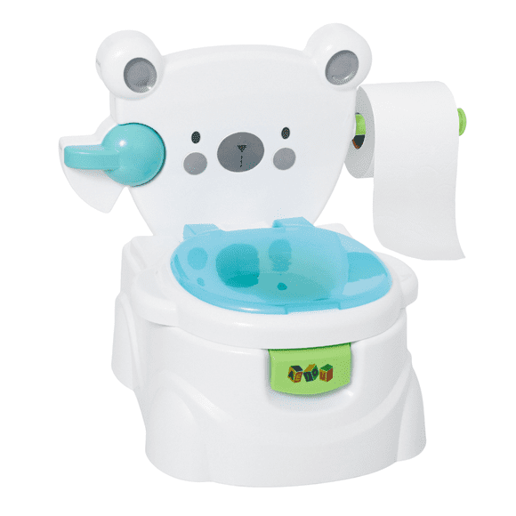Bañito Entrenador Bebé AEIOU Oso Dispensador Musical Azul