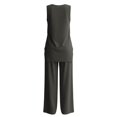 thumbnail image 7 of Lpmadey Women's 2-Piece Cotton Linen Sets, Sleeveless Crewneck Tank Top with Asymmetrical Hem and Drawstring Wide Leg Pants, Summer Casual Vacation Matching Outfit, 7 of 7