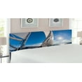 thumbnail image 2 of Sailboat Headboard, Sailing Boat in the Sea Maritime Speedy Beaming Sun Reflections Lifestyle Theme, Upholstered Decorative Metal Bed Headboard with Memory Foam, King Size, Blue White, by Ambesonne, 2 of 4