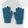 thumbnail image 4 of AWZXDE Mens Gloves Solid Color Winter Thickened Knitted Outdoor Warm Screen Snowman Embroidered, 4 of 5