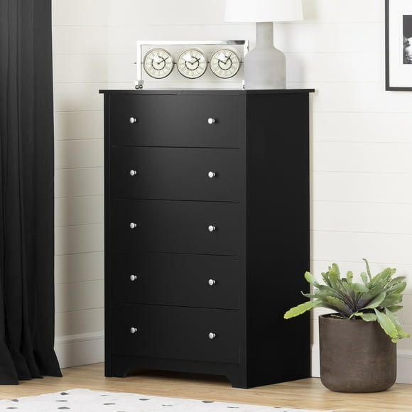 South Shore Vito 5-Drawer Chest for Adult, in Pure Black