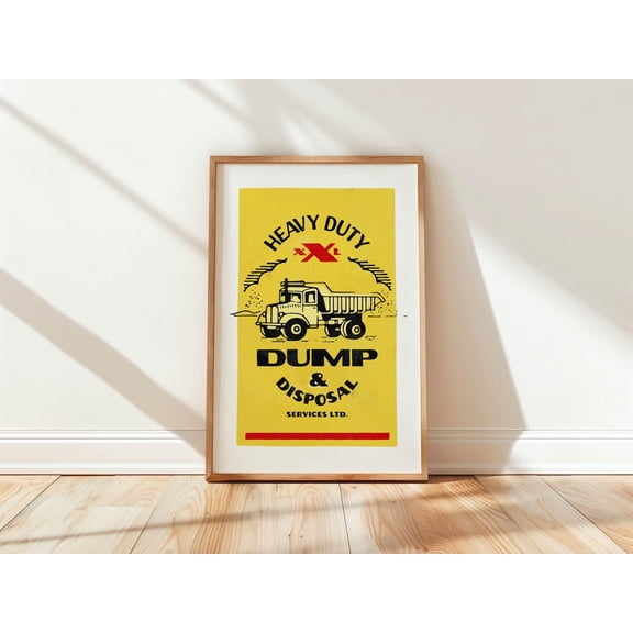 Kna Prints - Dump Truck Bathroom Print Funny Bathroom Art Retro Bathroom Wall Decor Mens Restroom Poster Toilet Humor Funny Gift For Dad, UNFRAMED-8x12
