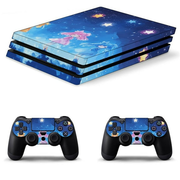 Decal Skin for PS4 Slim / PS4 Pro / PS4, Whole Body Vinyl Sticker Cover for Playstation 4 Console and Controller (Girl Starry Dream)