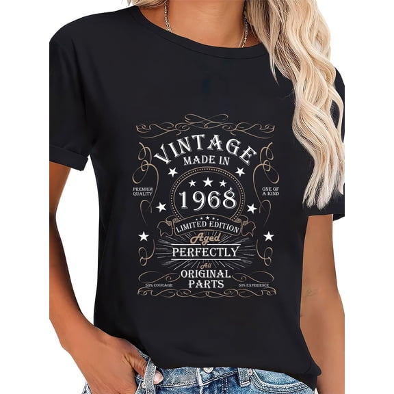 100% Cotton 57th Birthday Retro Limited Edition Man Woman Vintage 1968 T-Shirt