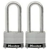 Master Lock 5SSTLJ Stainless Steel Outdoor Padlock with Key, 2 Pack Keyed-Alike, Silver