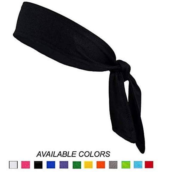 Headbands Tie on Headband for Women Men Head Tie Running Athletic Hair Band Elastic Sports Sweat Bands Basketball Sweatband Stetchy Yoga Workout Sweatbands Adjustable Non-Slip Moisture Wicking (B