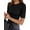 Black, variant on Half Sleeve T Shirts for Women Summer Trendy Crewneck Tops Spring Casual Slim Fitted Basic Tees