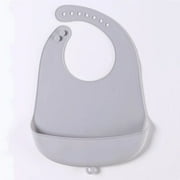 Food Grade Silicone Baby Eating Bibs Easy to Clean Baby Bibs Drool Towels Waterproof Children Silicone Drool Bibs One Size silver grey