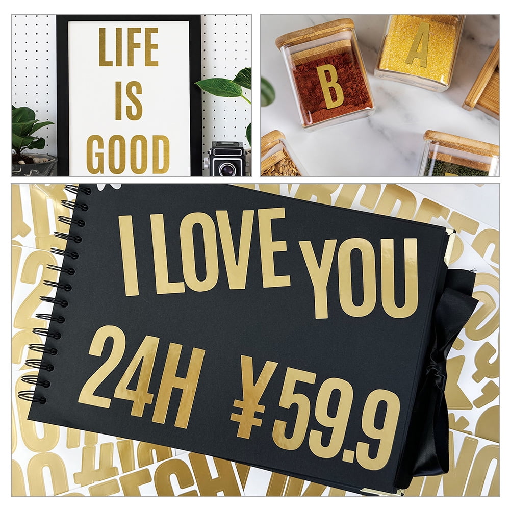 HOMEMAXS 8 Sets of Number Letters Stickers Decorative Letters Numbers Stickers Self Adhesive Letter Stickers