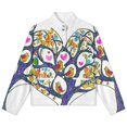 thumbnail image 4 of Jackets for Women Winter Coat Jackets Flannel Stand Collar Jacket(Colorful Heart Tree Flowers,Size:S-4XL), 4 of 7
