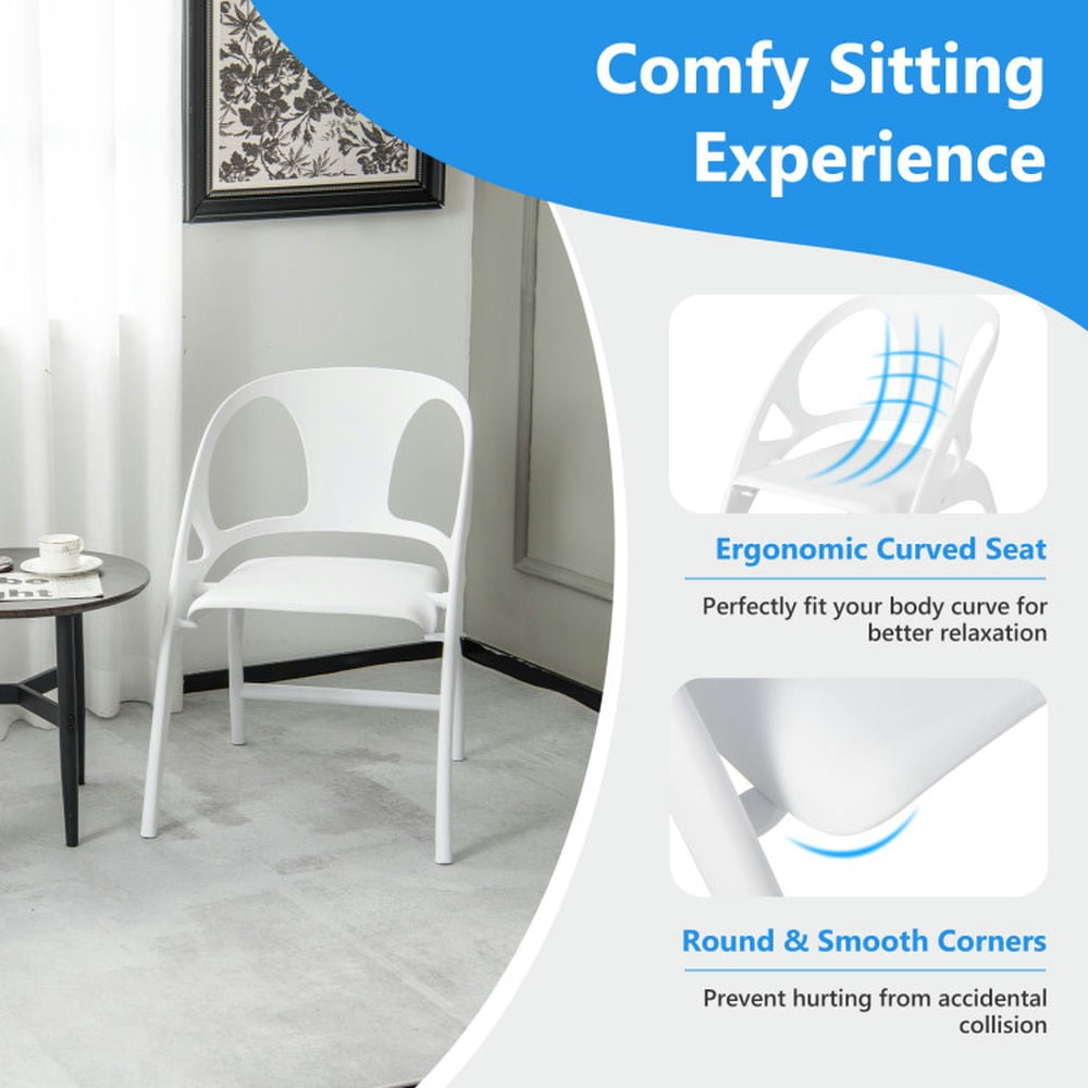 Demi Bonn Set of 2 Folding Dining Chairs with Armrest and High Backrest for Dining Room Living Room, White