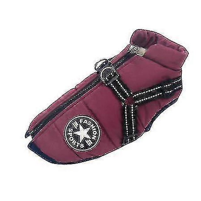 Chaqueta grande para perros ZHAOCHENG con arnés ropa cálida de invierno impermeable talla S color morado