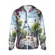thumbnail image 1 of Fotbe Parisian Cafe With Eiffel Chaqueta con Protección Solar UPF 50+ para Hombre y Mujer, Camisa con Capucha y Bolsillos-Small, 1 of 7