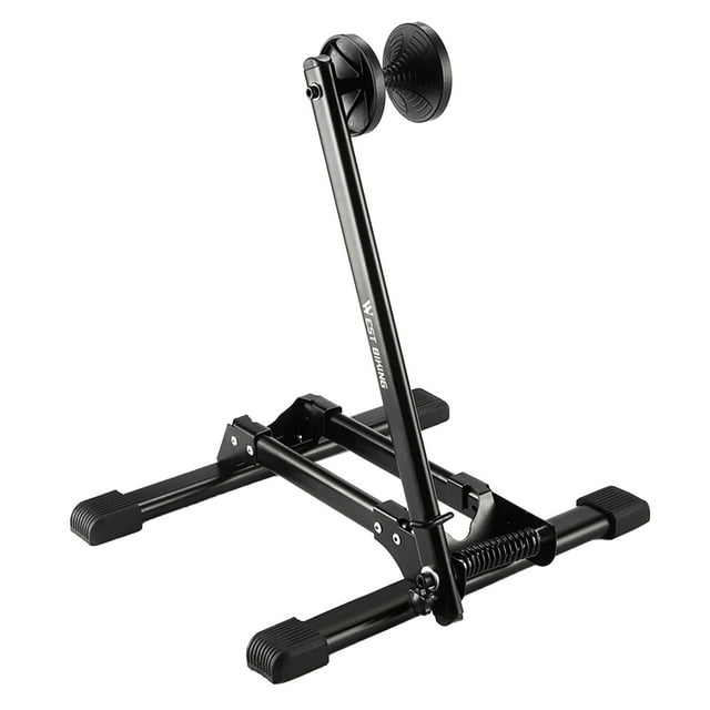 WEST Support de Vélo en Acier Carbone à Poteau Unique pour Rangement Intérieur, Réparation et Exposition - Type A, Noir