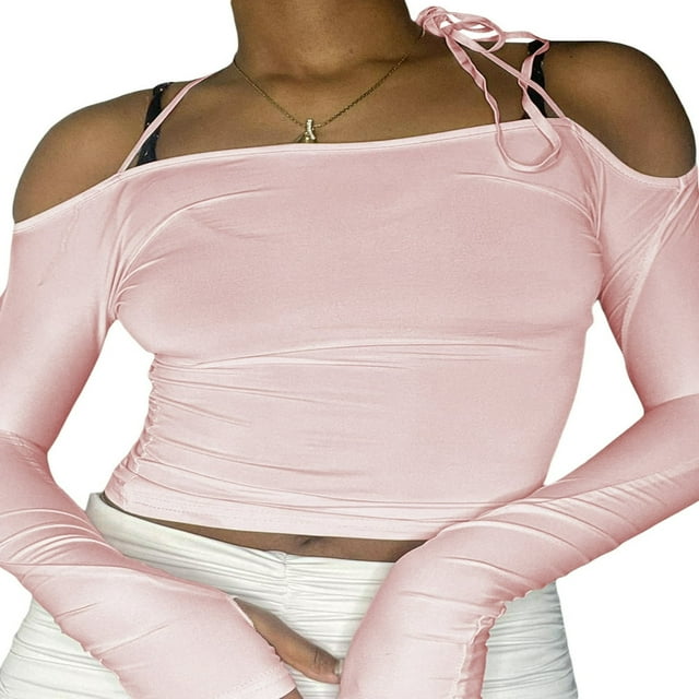 Blouses pour Femmes à la Mode à Manches Longues et à l'Épaule