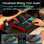 Tenlamp Vocal Effects, Live Sound Card with 13 Audio Interfaces, All-in-One Audio Mixer Device for Mobile PC Live Streaming