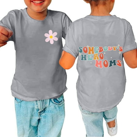 

Augper Toddler Baby s Day Boys Girl Comfortable Solid Color Print Short Sleeve Cotton T-shirt Top