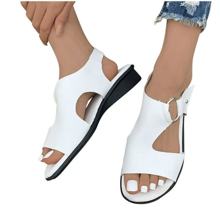 

Byikun Sandals Women Comfort Narrow Platform Orthopedic Sandals for Women Womens Dress Sandals Relaxed Fit PU Active Print Supportive Sandals Women Dressy for Miss 0