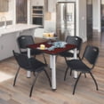 thumbnail image 6 of Kee 30" Square Breakroom Table- Mahogany/ Chrome & 4 'M' Stack Chairs- Black, 6 of 6