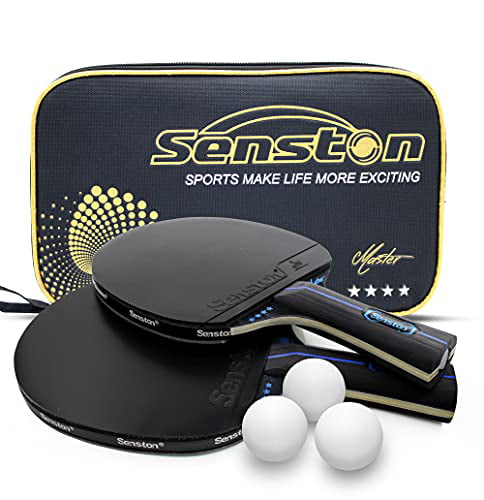 Senston Professional Ping Pong Paddles Set 2 Table Tennis 3 Balls Storage Bag 