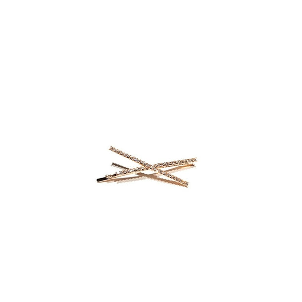 3 piezas de pinzas decorativas para el cabello de cristal, pasadores de Metal brillante en forma de X, accesorios para el cabello para boda, despedida de soltera, diamante brillante