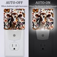 thumbnail image 2 of PhooArto Butterflies Flower Cow Print Plug in LED Night Light Auto Sensor Dusk to Dawn Decorative Night for Bedroom, Bathroom, Kitchen, Hallway, Stairs, Baby's Room, Energy Saving, 2 of 7