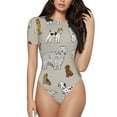 thumbnail image 1 of Fotbe Dog Animal Body de Mujer con Cuello Redondo y Mangas Cortas, Sin Mangas Ajustado, Suave, Cómodo y Básico-XX-Large, 1 of 7