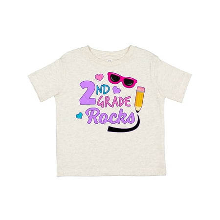 

Inktastic 2nd Grade Rocks with Sunglasses and Pencil Gift Toddler Toddler Girl T-Shirt