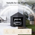 thumbnail image 3 of FOROUTIA 10x20ft Heavy-Duty Carport Canopy, Dark Gray Gable Roof PE Garage, All-Weather Shelter for Car/Truck/SUV/Outdoor Storage & Party, 3 of 7