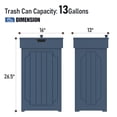 thumbnail image 3 of Trash Can Cabinet, 13 Gallon Kitchen Garbage Can, Wooden Recycling Trash Bin, Freestanding Dog Proof Trash Can, Farmhouse Trash Cabinet with Lid for Home Kitchen Bathroom, Blue, 3 of 9