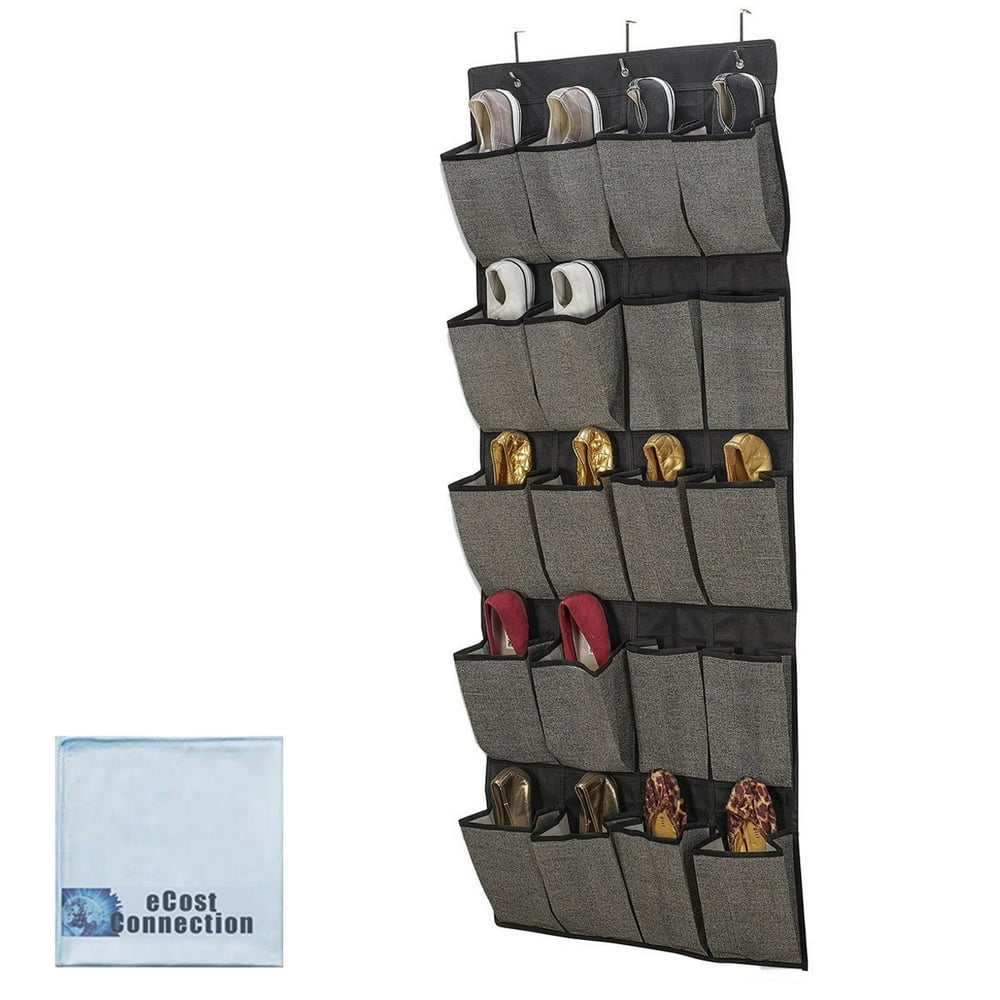 20 Pocket Hanging Shoe Organizer/Caddy In Black + eCostConnection
