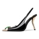 thumbnail image 1 of Sandalias de tacón USRUNOE Slingback con diamantes de imitación para mujer, color negro, 1 of 5