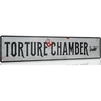 Torture Chamber Vintage Signs Retro Metal Tin Signs for Kitchen Home Halloween Wall Bar Farmhouse Halloween Decor Halloween Front Door Decor 4x16 Inch