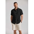thumbnail image 5 of COOFANDY Mens Short Sleeve Casual Shirts Summer Textured Shirts Button Down Linen Shirts, 5 of 6
