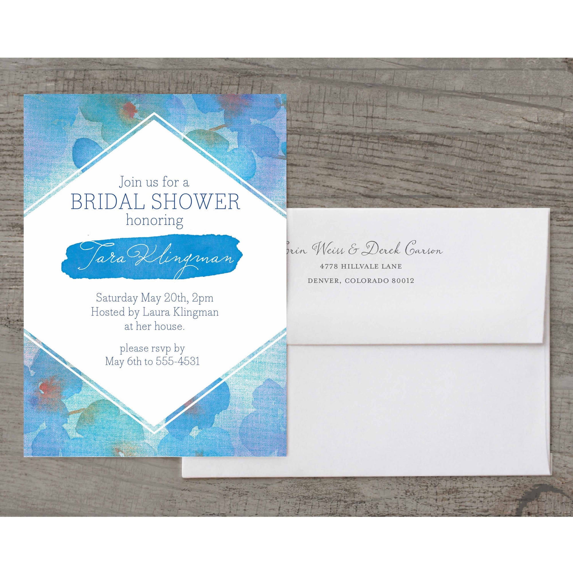 Floral Weave Deluxe Bridal Shower Invitation