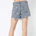 thumbnail image 5 of Women's Casual High/Low Rise Denim Shorts Frayed Raw Hem Ripped Jeans Shorts Trendy Loose Fit Basic Denim Shorts, 5 of 7