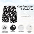 thumbnail image 6 of Picia Black Leopard pattern Mens Swim Trunks with Compression Liner Stretch Beach Shorts Quick Dry with Zipper Pockets No-Chafing Board Shorts-X-Large, 6 of 9