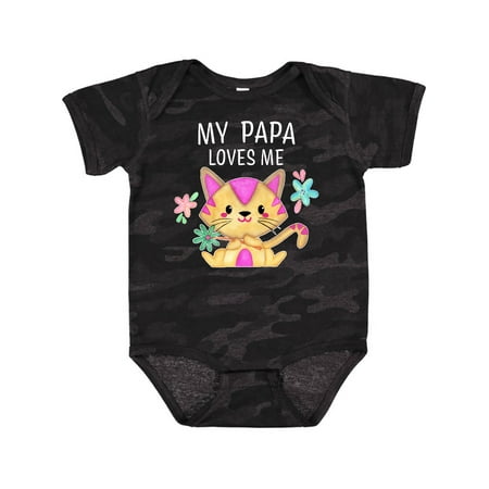 

Inktastic My Papa Loves Me with Cute Kitten and Flowers Gift Baby Boy or Baby Girl Bodysuit