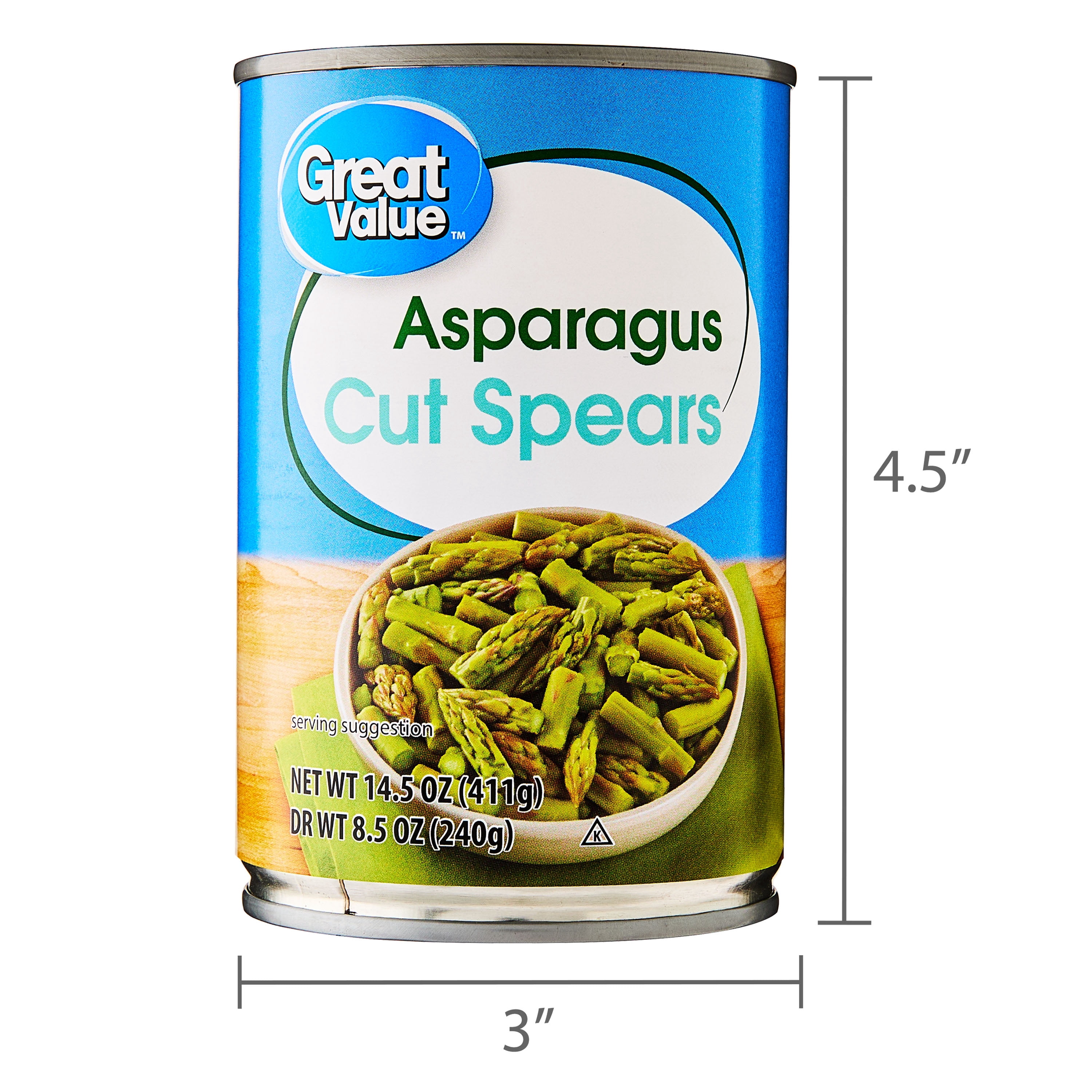 (2 pack) Great Value Asparagus Cut Spears, 14.5 oz