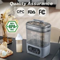 Baby Bottle Steamer Dryer Electric Steamer Dryer for Baby Bottles 4-in-1 Bottle Steamer and Dryer Universal Fit for All Bottles, LED Touch Screen, Auto Shut-Off