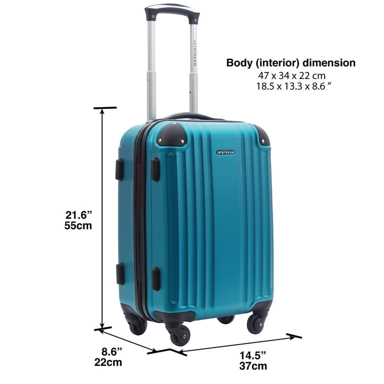 Jetstream 20 inch Hardside Rolling Spinner Carry On Luggage Teal Walmart