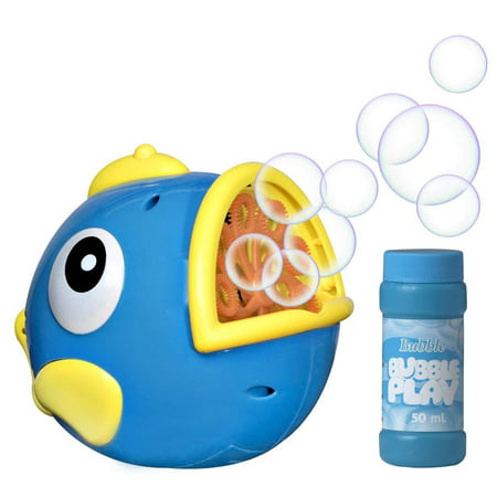 Bubble Play Bubble Fish - Powerful Battery Operated Bubble Blowing Machine for Kids w/ Large 50ml Soap Capacity & (Best Kids Bubble Machine)