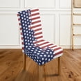 thumbnail image 2 of COEQINE Parsons Dining Chair Cover Slipcover, Stretchable Removable Universal Fit Dining Room Chair Cover, Machine Washable Soft Polyester Spandex, Set of 1, American Flag Splash, 2 of 7