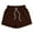 Brown, variant on tarylea Shorts for Women Drawstring Solid Color Shorts Elastic Waist Wide Leg Shorts with Pockets Casual Comfy Summer Basic Shorts